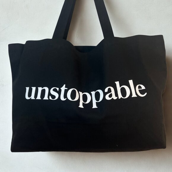 Black Tote Bag with 'Unstoppable' Print - Picture 3 of 3